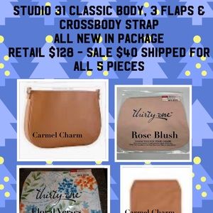 Thirty One Studio 31 bag w/3 flaps & strap